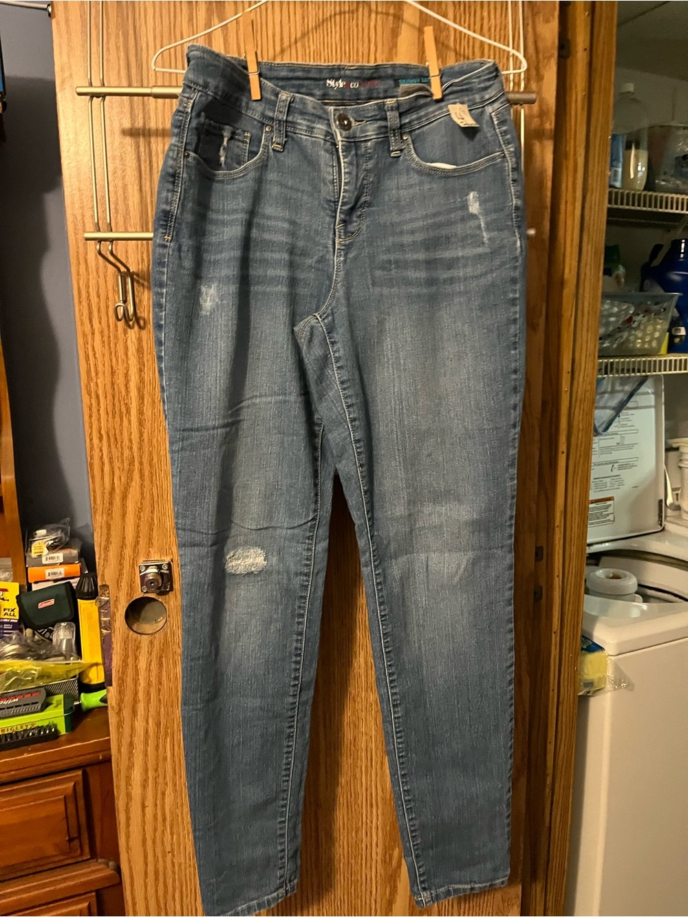 Style & Co. Light Blue Straight Leg Distressed Women's Jeans